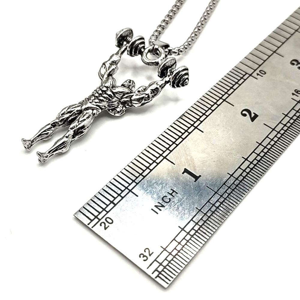 Stainless Steel Bodybuilder Necklace & Pendant Workout Fitness Birthday Gift NEW